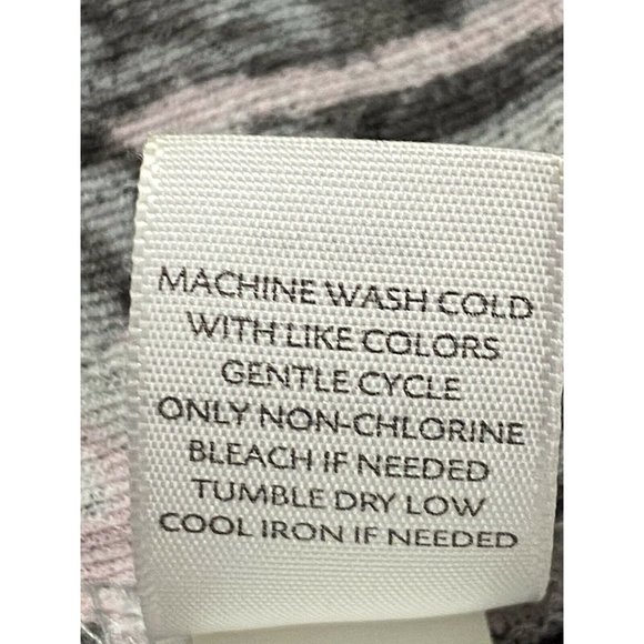 J. Jill Size L Faux Wrap Pink Gray Print 3/4 Sleeve V Neck lightweight Top - Picture 7 of 9